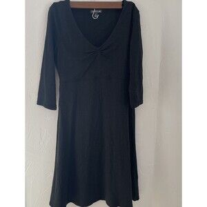 Toad & Co Rosalinda Small Dress Black Organic‎ Ruched
